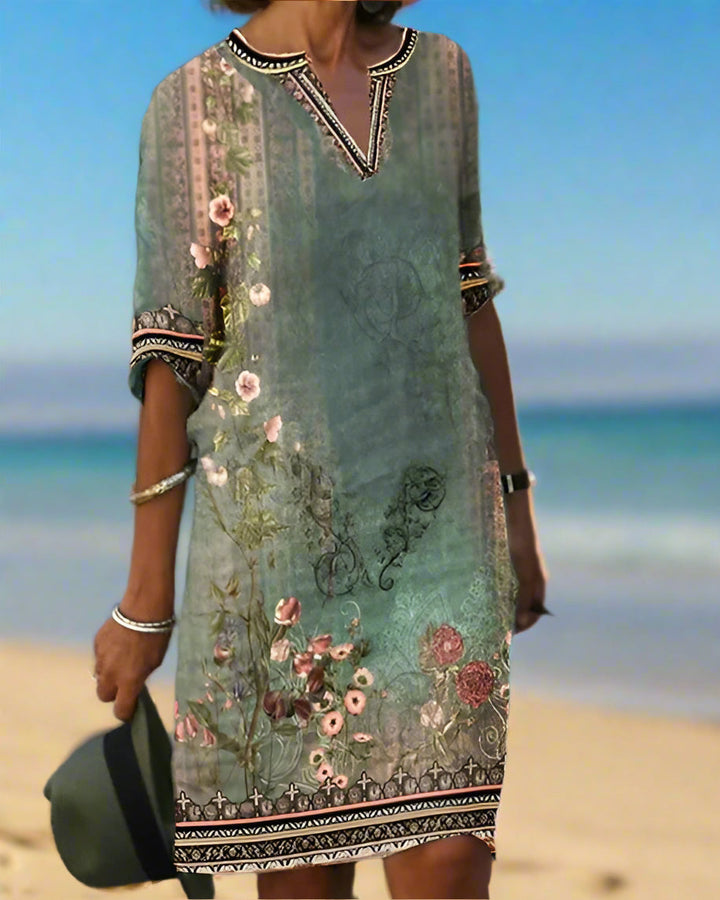 Levoire | Robe Courte Avec Motif Floral Dans Le Style Boho Pour Un Look Tendance
