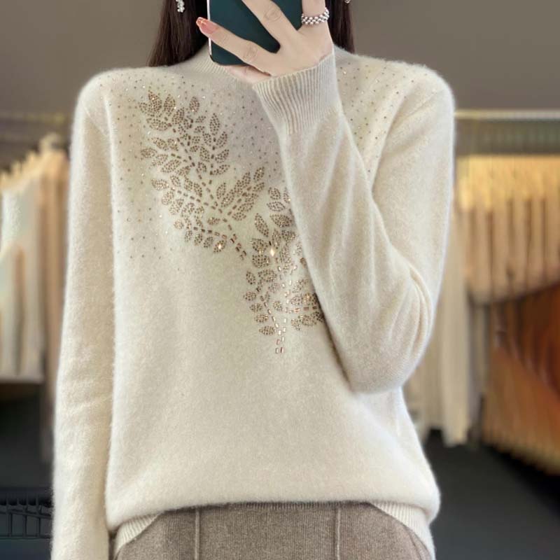 Levoire | En Tricot À Motif De Feuilles Beige