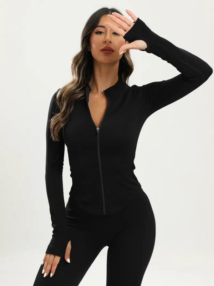 Levoire | Veste de yoga et pilates pour femmes noire ajustée et confortable Noir