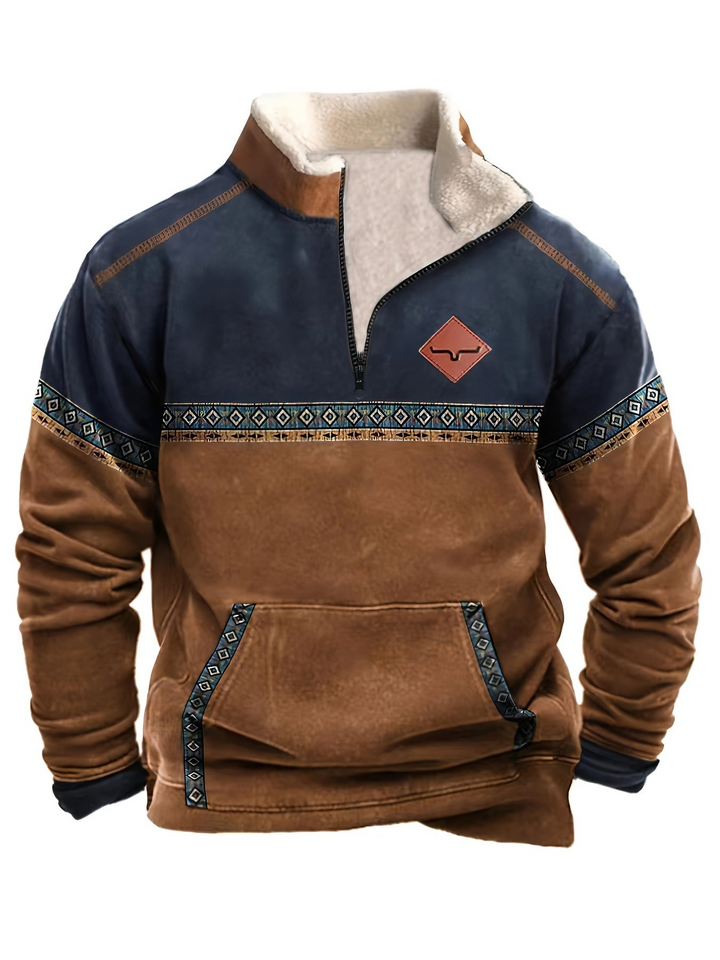 Levoire | Pull à zip confortable pour hommes Bleu marine