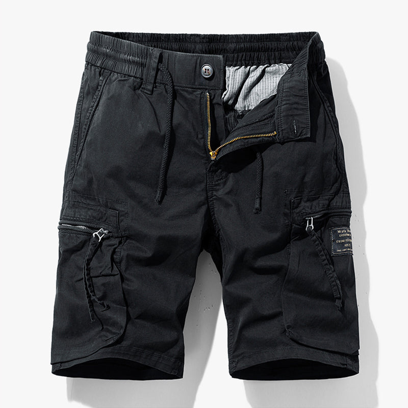 Levoire | Short léger d'été cargo pour hommes avec poches pratiques Noir