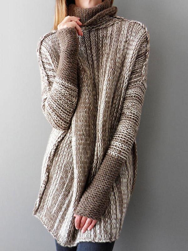 Levoire | Pull Col Roulé Avec Un Design Élégant Pour Femmes Café