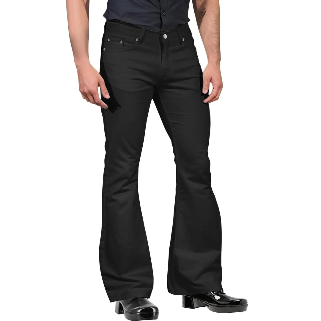 Levoire | Pantalons Évasés Rétro pour Hommes Noir