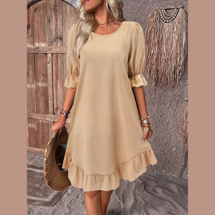 Levoire | Robe d'été avec volants Beige