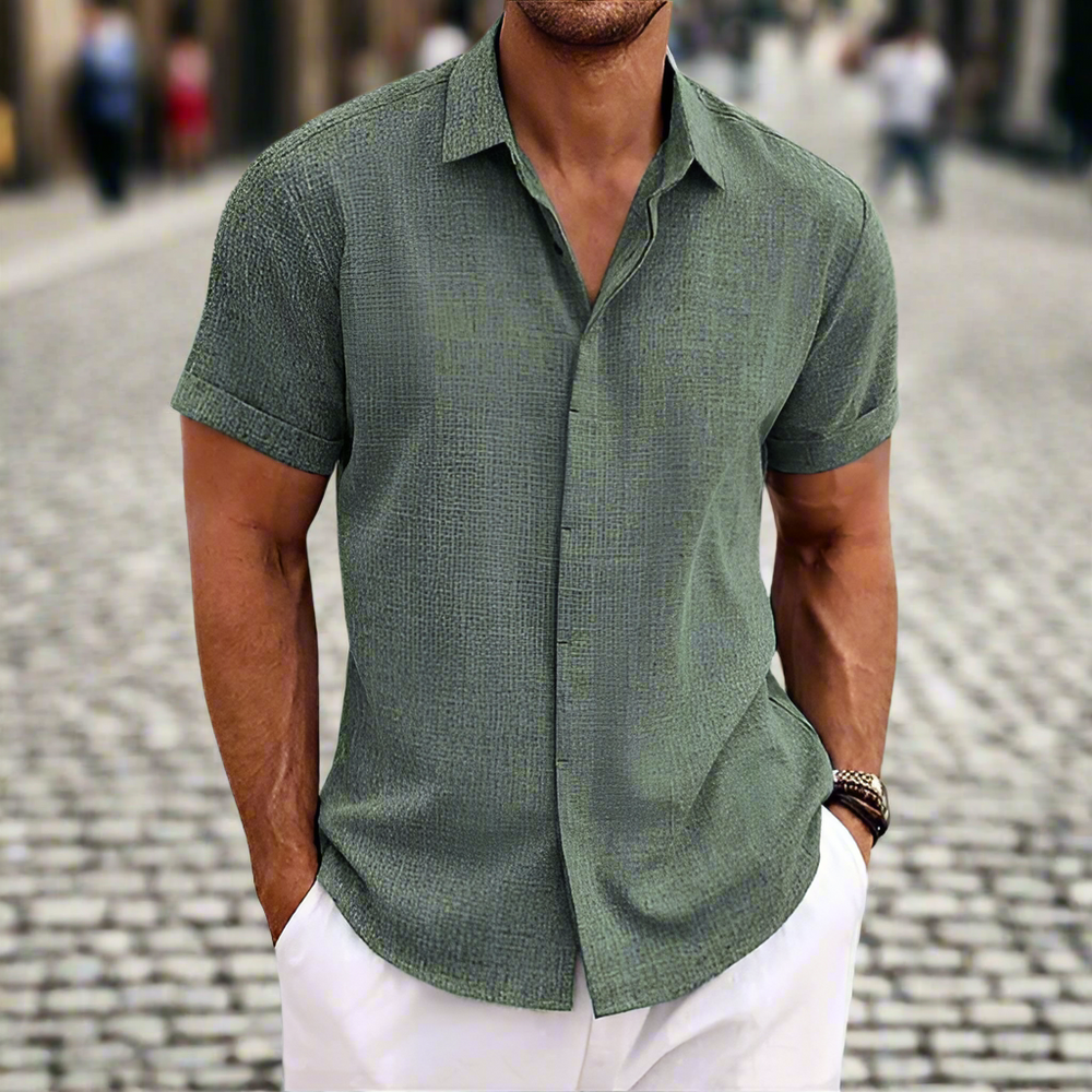 Levoire | Chemise Pour Hommes À Manches Courtes Avec Fermeture À Boutons