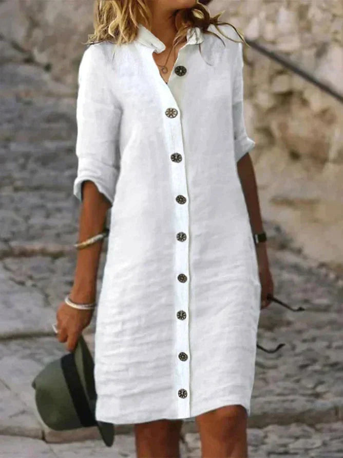 Levoire | Robe Chemise D'été Pour Femme - Mini Blanc