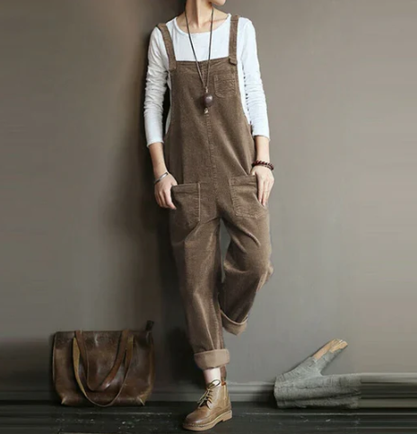 Levoire | Mono Casual En Velours Côtelé Kaki