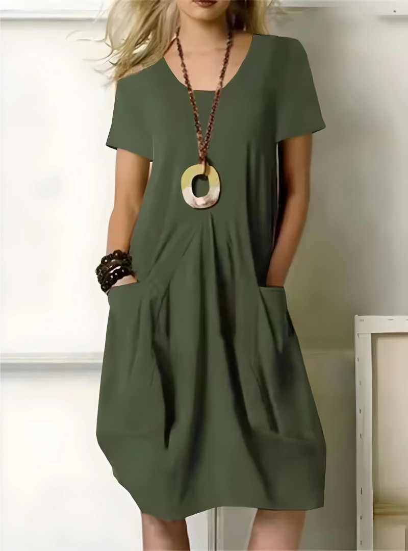 Levoire | Robe Élégante Avec Poches Vert