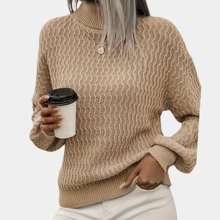 Levoire | Pull À Col Roulé Pour Femmes Avec Un Design Tendance Et Polyvalent Abricot