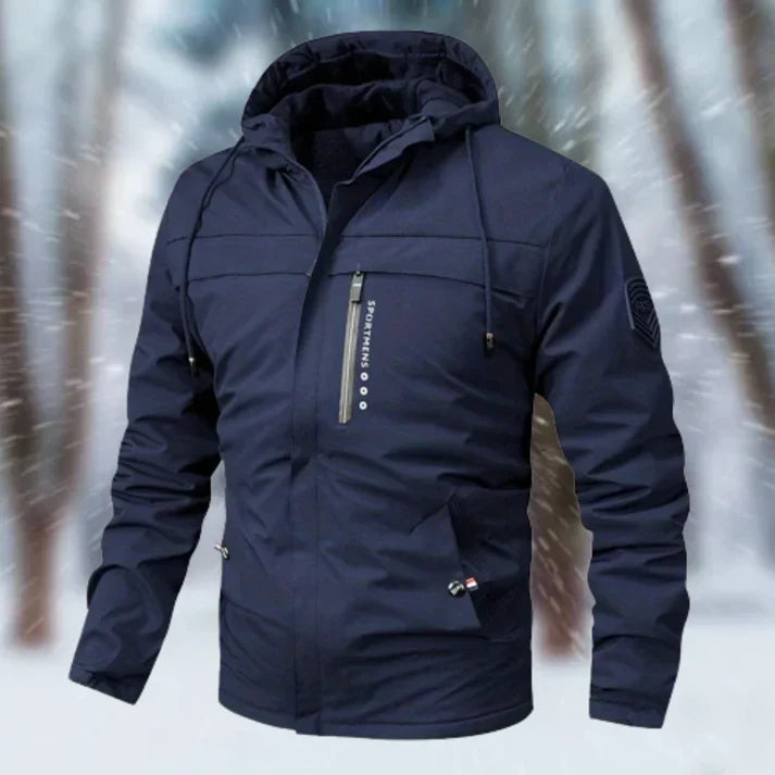 Levoire | Nouvelle Veste En Eau De Luxe Avec Capuche Bleu foncé