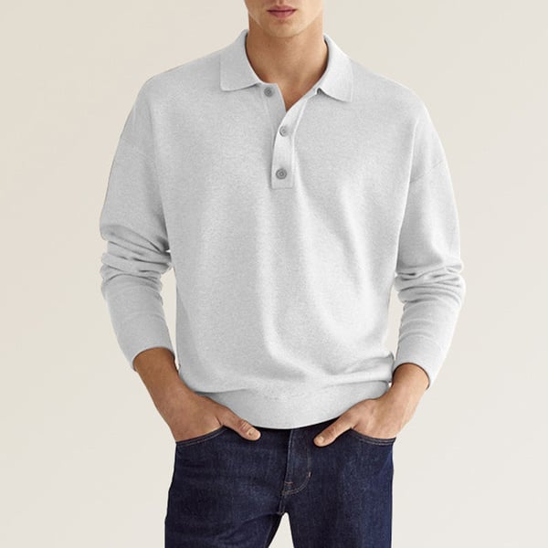 Levoire | Polo À Manches Longues Pour Hommes Avec Un Design Intemporel Blanc