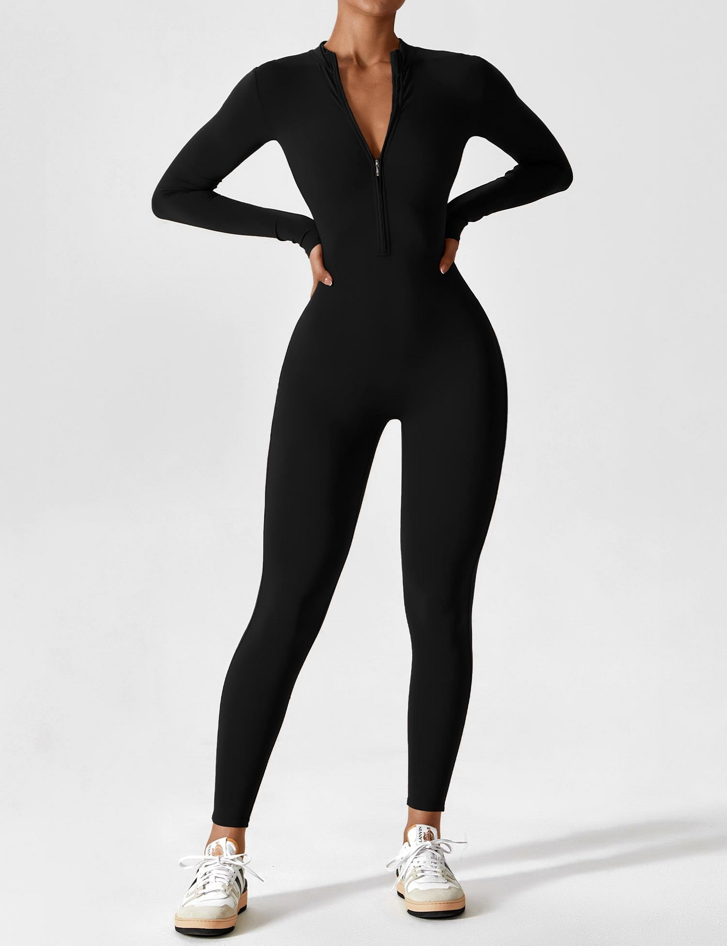 Levoire | Jumpsuit élégant pour femmes avec col montant et fermeture éclair pour femmes Noir