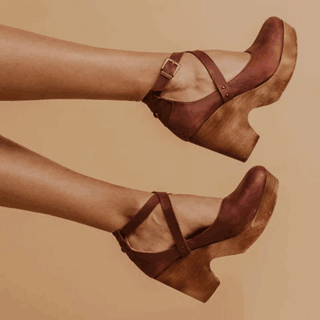 Levoire | Sandales À Levoire | Talons Pour - Femmes, Avec Lanières À La Cheville - Élégantes Marron