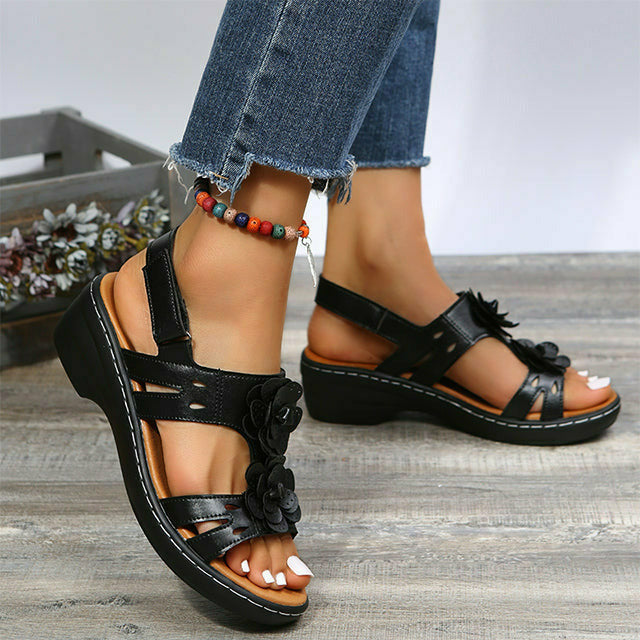 Levoire | Florale 3D Sandales Compensées