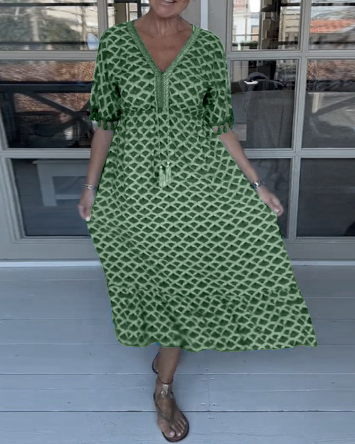 Levoire | Robe Décontractée V-Encolure Vert