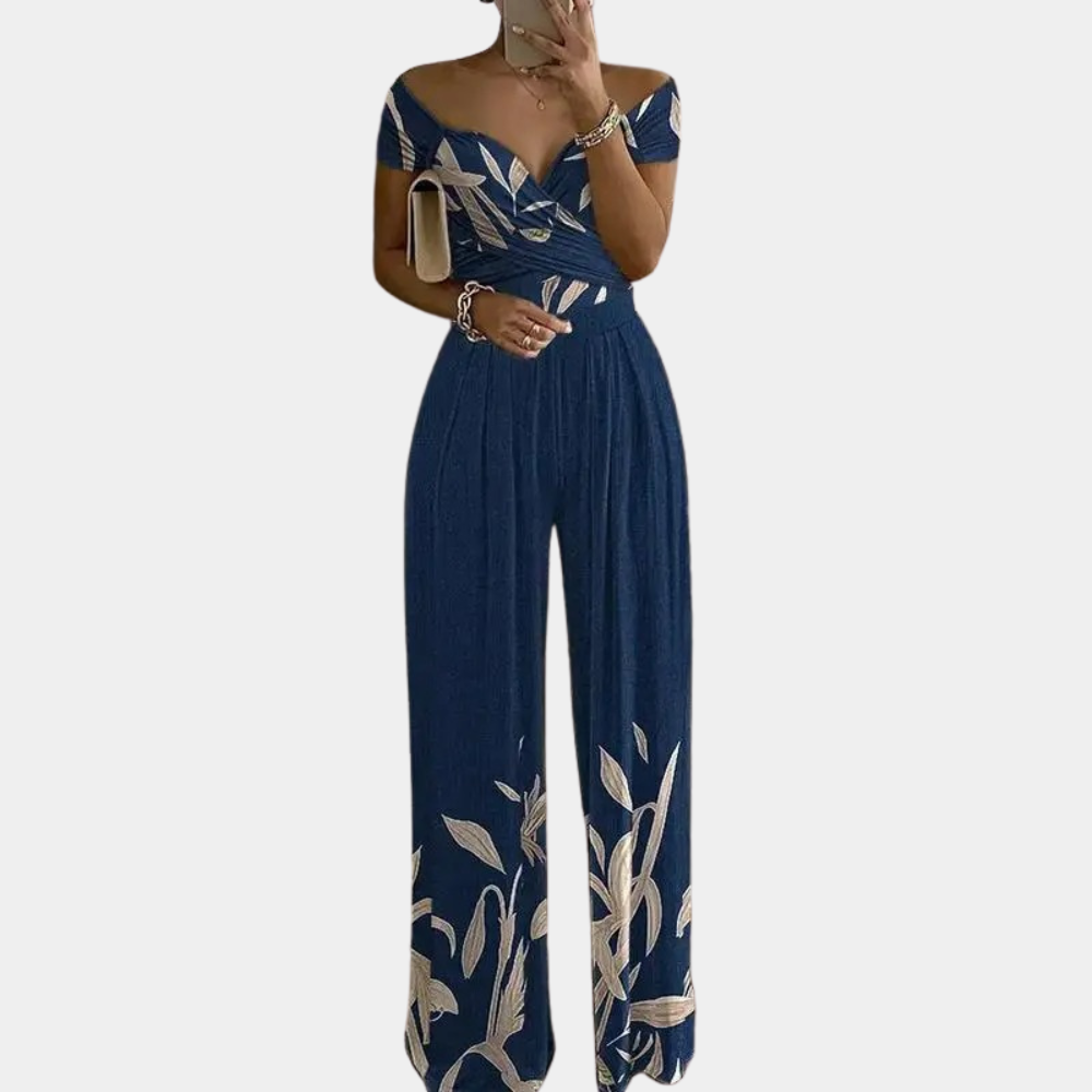 Levoire | Femmes Combinaison Off Shoulder Élégante Combinaison pour Femmes Bleu