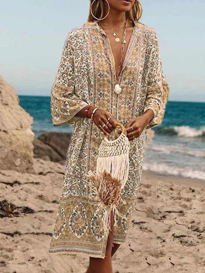 Levoire | Boho Robe Avec Motif Ethnique