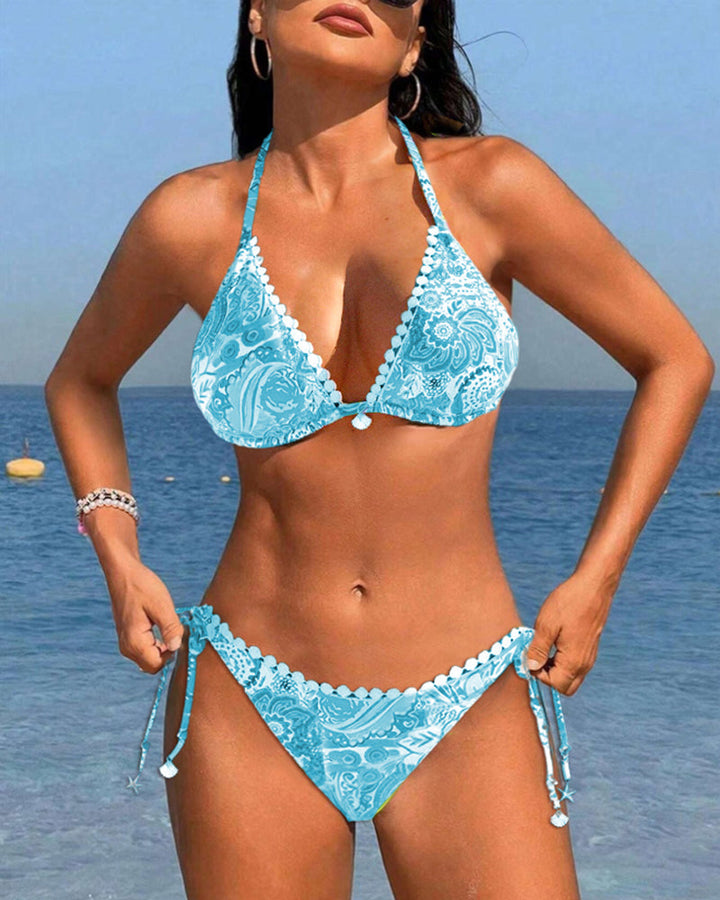 Levoire | Bikini Halter En Dentelle Patchwork