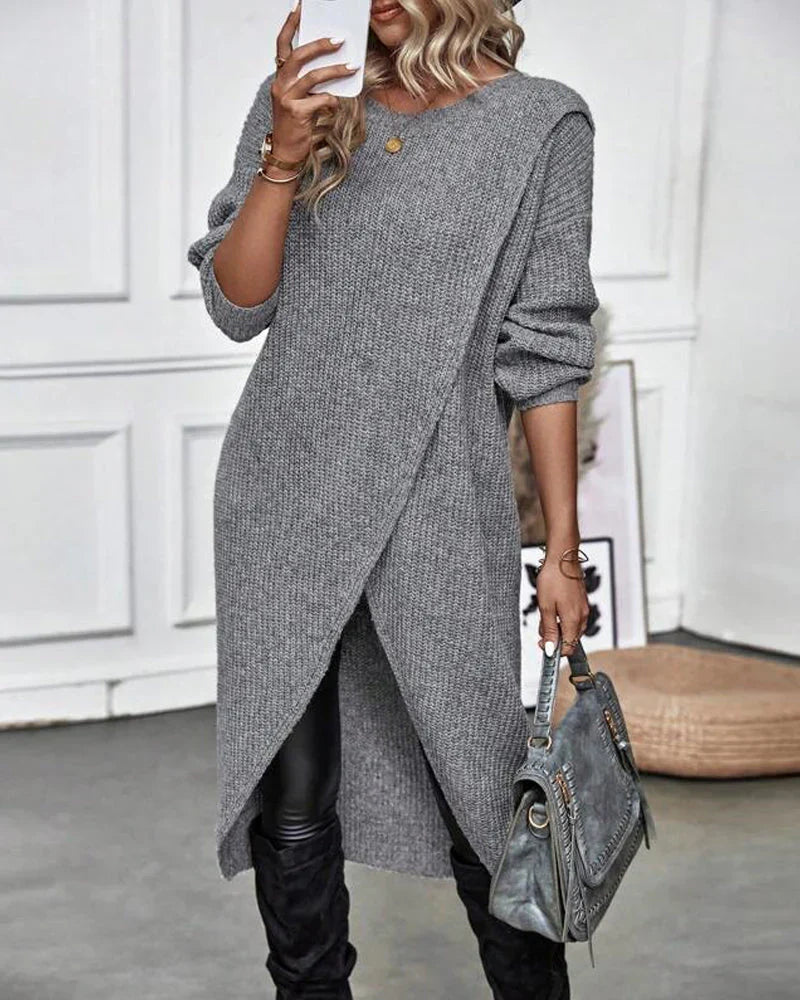Levoire | Cardigan Long Chaud Femme Gris
