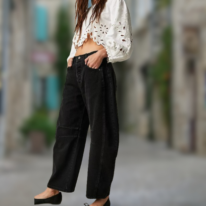 Levoire | Jeans pour femme à jambes larges Nero