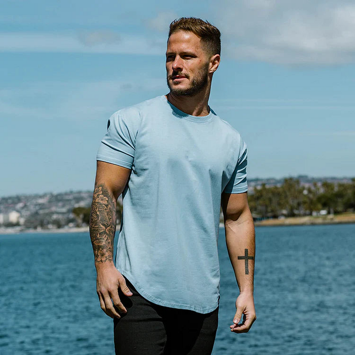 Levoire | T-shirt pour hommes Confortable Slim Fit T-shirt à manches courtes pour hommes Bleu ciel