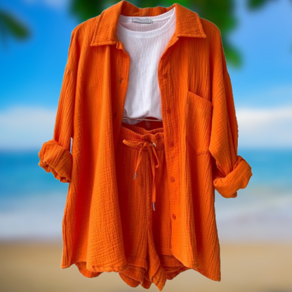 Levoire | Ensemble comodo effet plissé Arancio