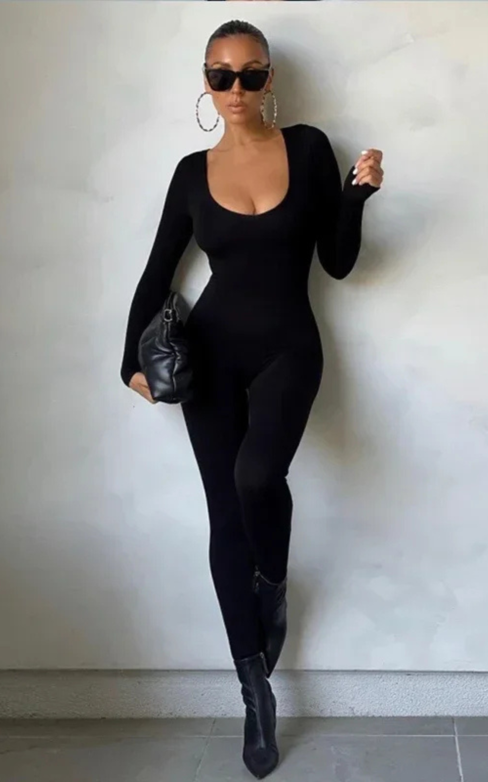 Levoire | Pantalons Stretch Femme Élégance À Manches Longues Noir