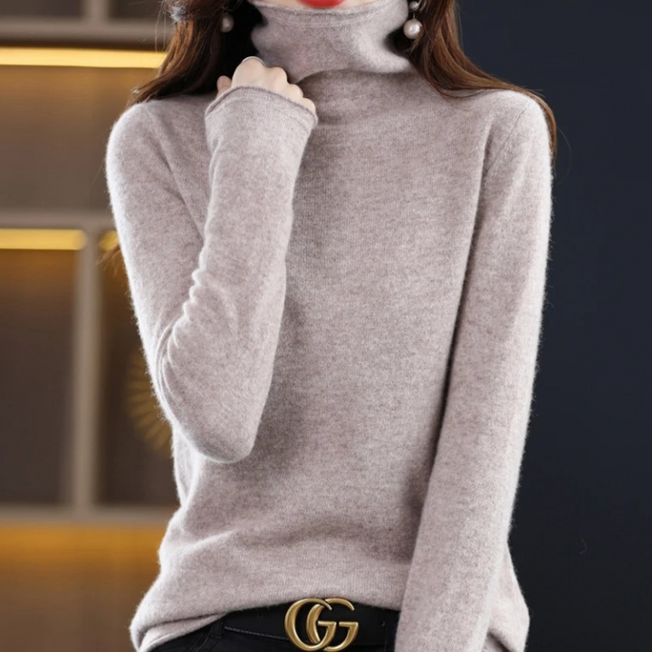 Levoire | Pull à col montant pour femmes Pull confortable, doux et élégant Hellebrun