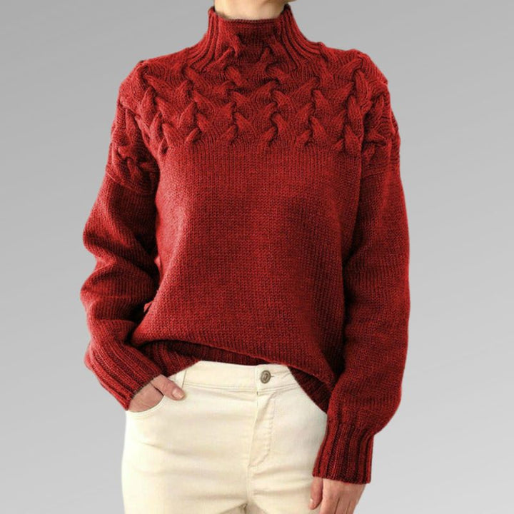 Levoire | Pull à Col Roulé Pour Femme - Élégant Rouge
