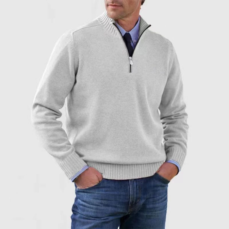 Levoire | Pull Avec Demi-Zip Pour Un Look Élégant Et Confortable Blanc