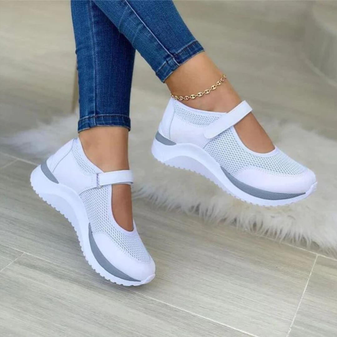 Levoire | Baskets Confortables Pour - Femmes - Sangle Velcro Blanc