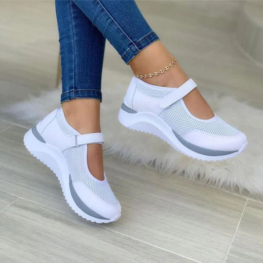 Levoire | Baskets Confortables Pour - Femmes - Sangle Velcro Blanc