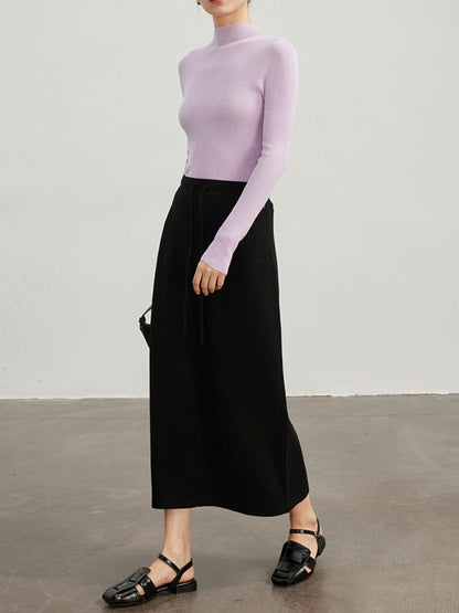 Jupe en Maille Laineuse avec Détail Lacé