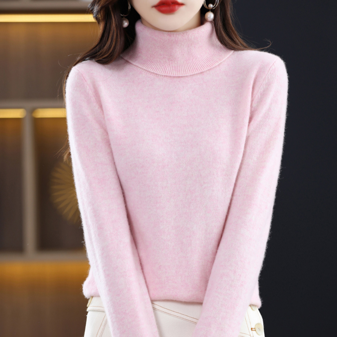 Levoire | Pull Col Roulé Avec Sensation Cachemire Rose clair
