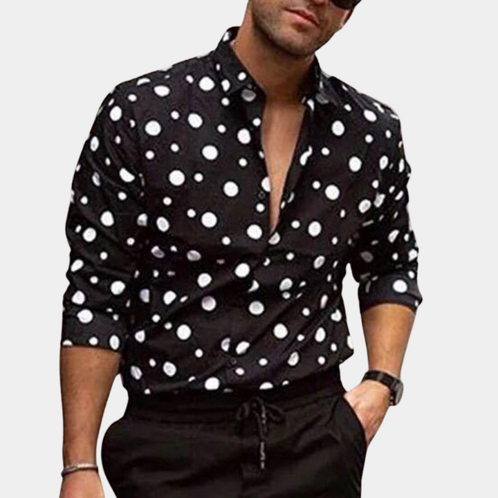 Levoire | Chemise tendance à pois élégante pour hommes Noir