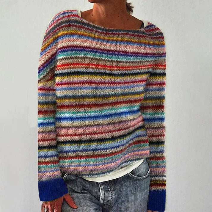 Levoire | Pull Long À Rayures Élégantes 2XL