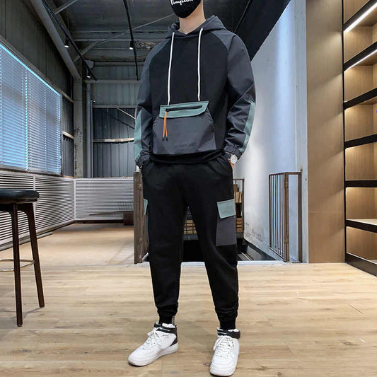 Levoire | Ensemble de sport pour hommes à deux pièces Style moderne pour hommes Noir