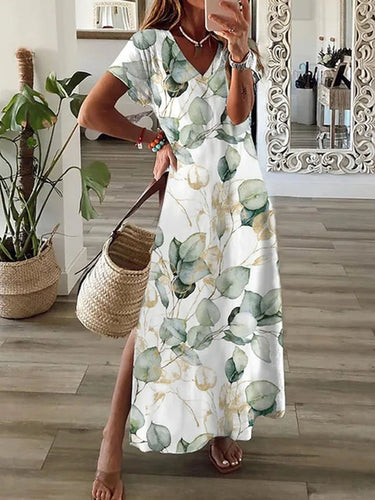 Levoire | Robe décontractée imprimée avec décolleté en V
