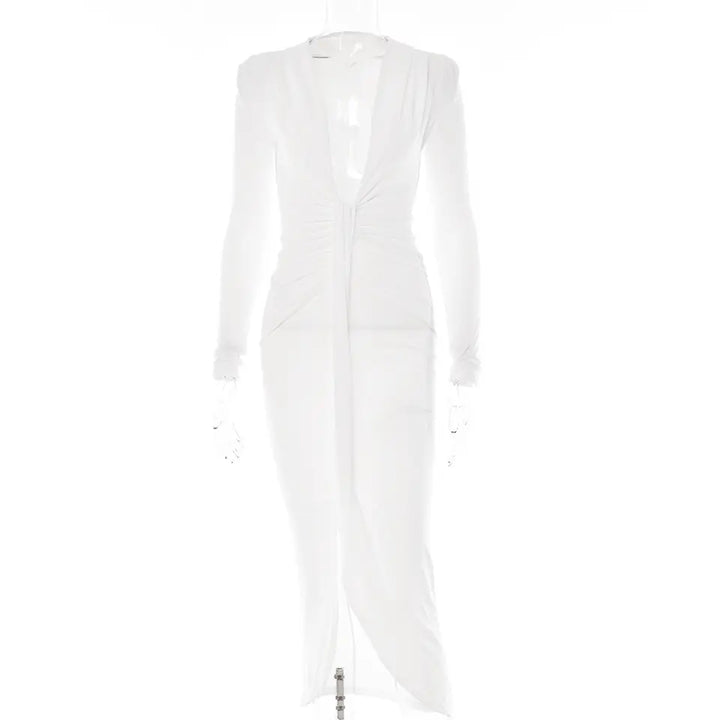 Levoire | Décolleté V-Étroit Robe Blanc