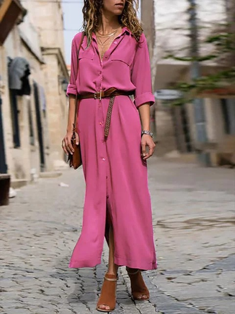 Levoire | Élégante Robe D'Été Avec Ceinture Rosa
