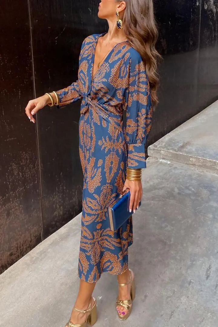 Levoire | Robe femme flatteuse robe à décolleté en V Bleu