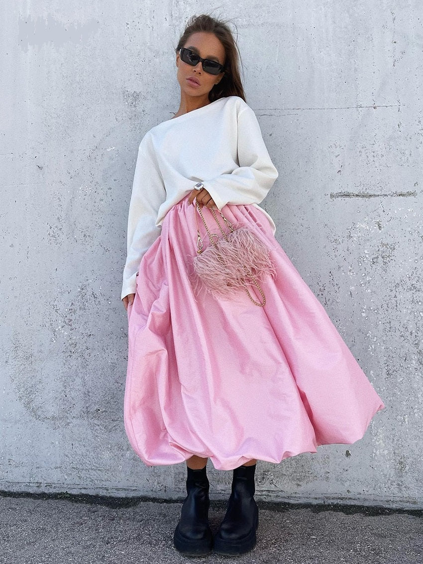 Levoire | Jupes Longues Printemps Plis Rosa