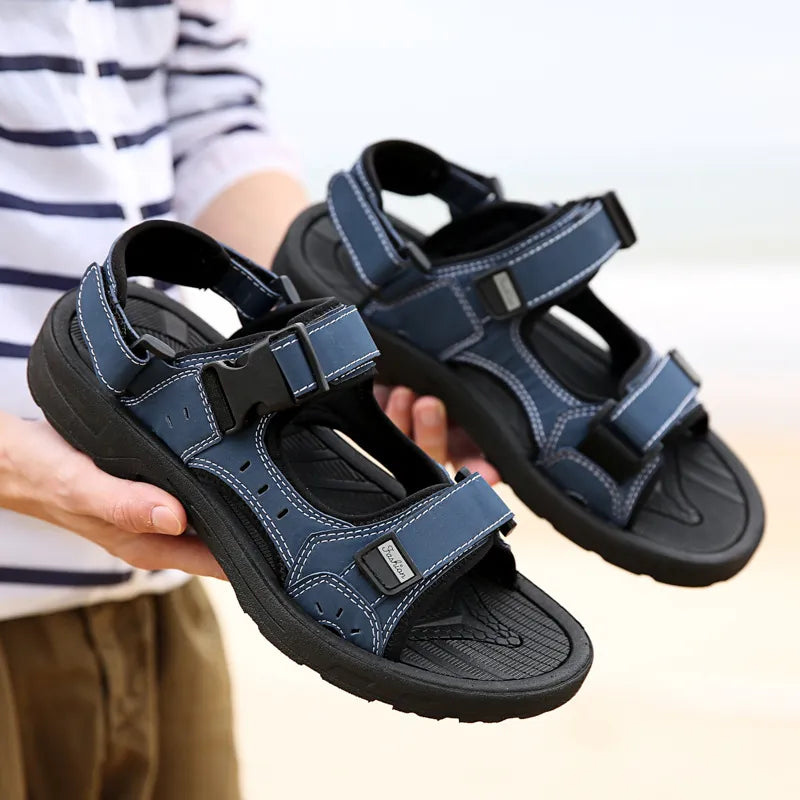 Levoire | Sandales Confort Hommes Noir Bleu
