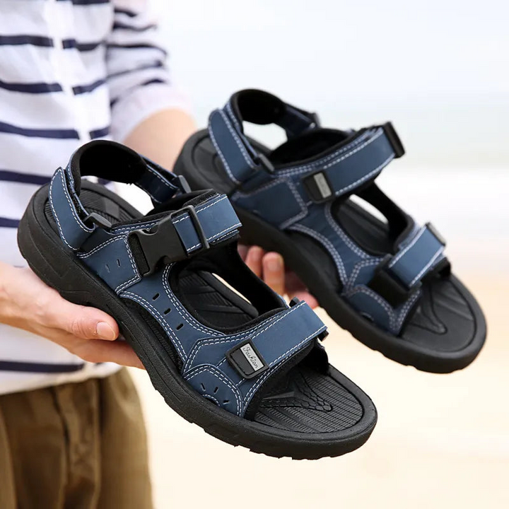 Levoire | Sandales Confort Hommes Noir Bleu