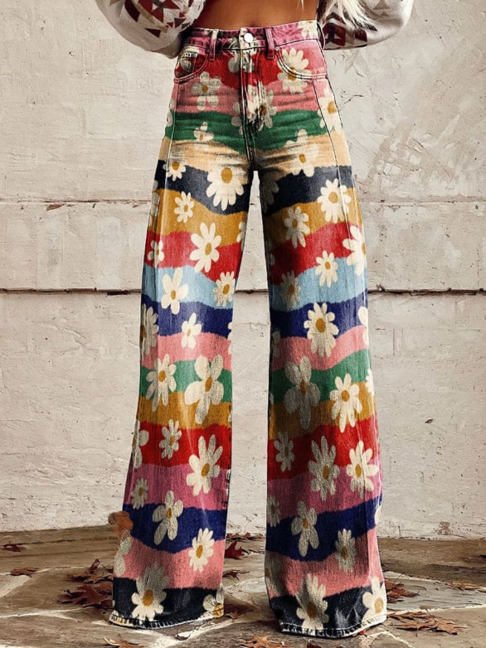 Levoire | Retro Pantalons Fleurs