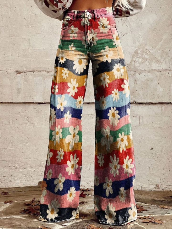Levoire | Retro Pantalons Fleurs
