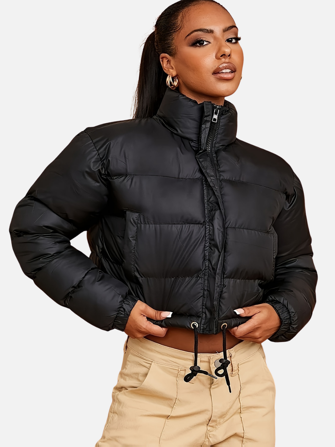 Levoire | Veste Puffer à Manches Longues Zippée avec Cordon
