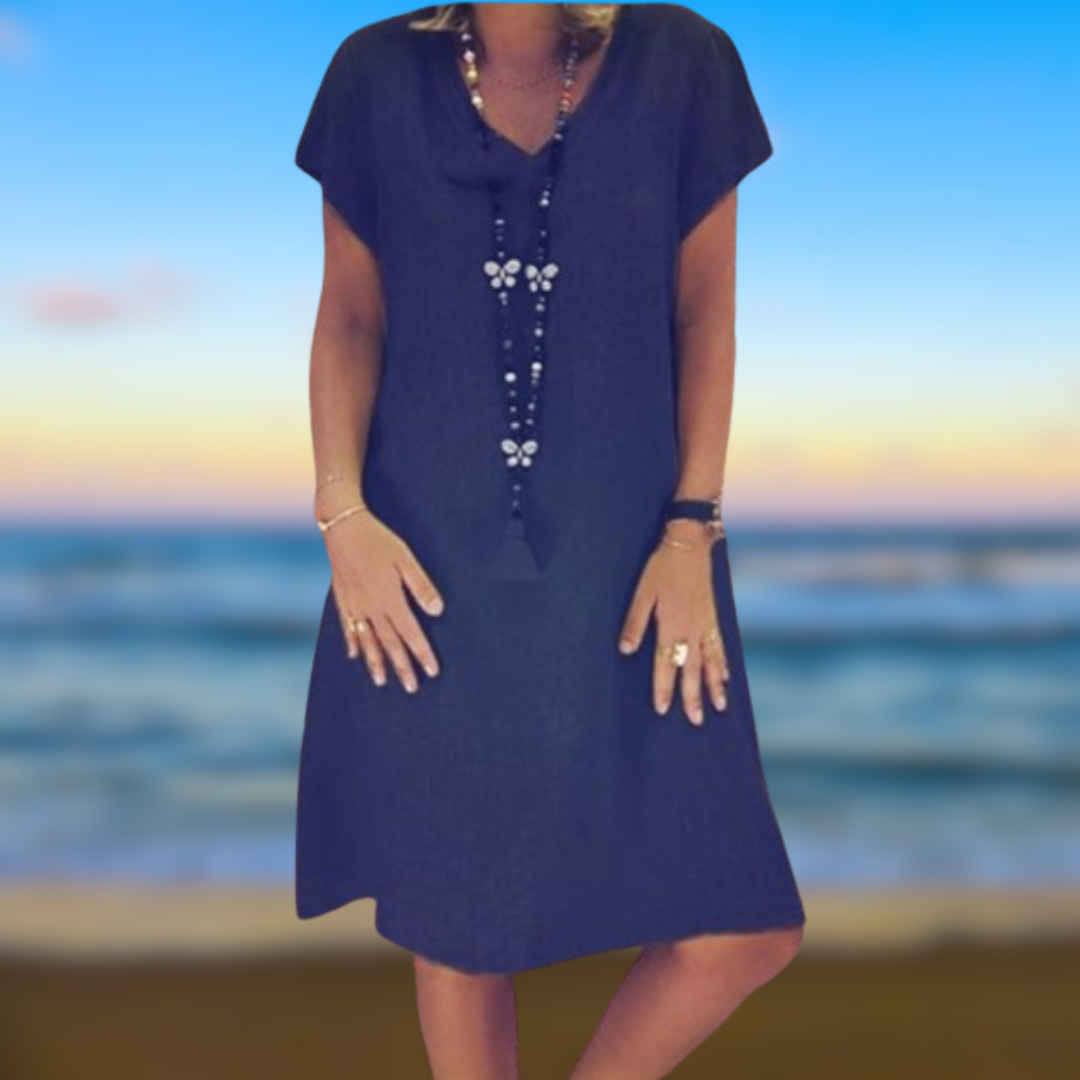 Levoire | Robe chic avec décolleté en V Blu Notte