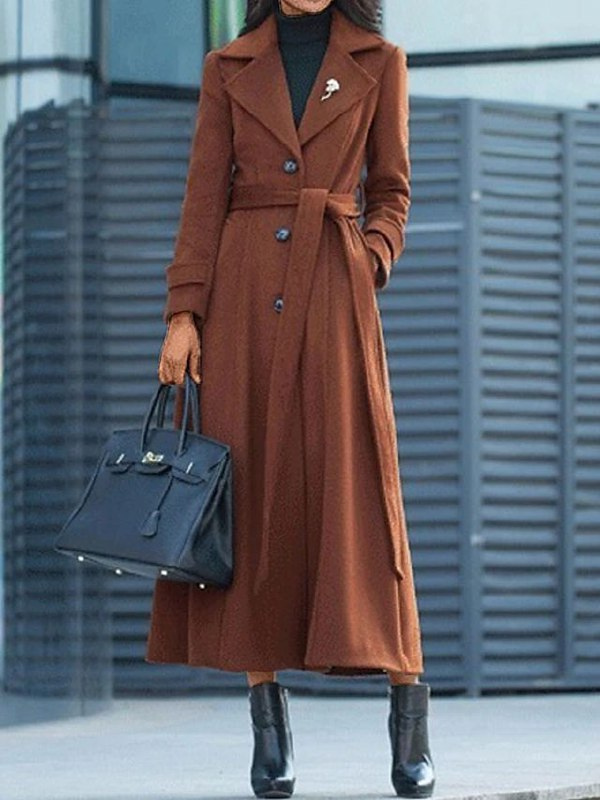 Levoire | Manteau En Laine Femmes Long Braun