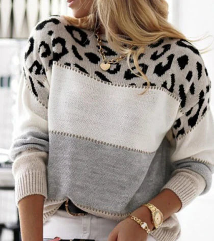 Levoire | Pull Avec Imprimé Animaux Sauvages Gris